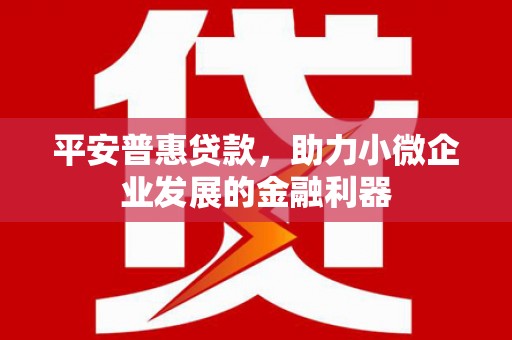 柏乡平安普惠贷款，助力小微企业发展的金融利器